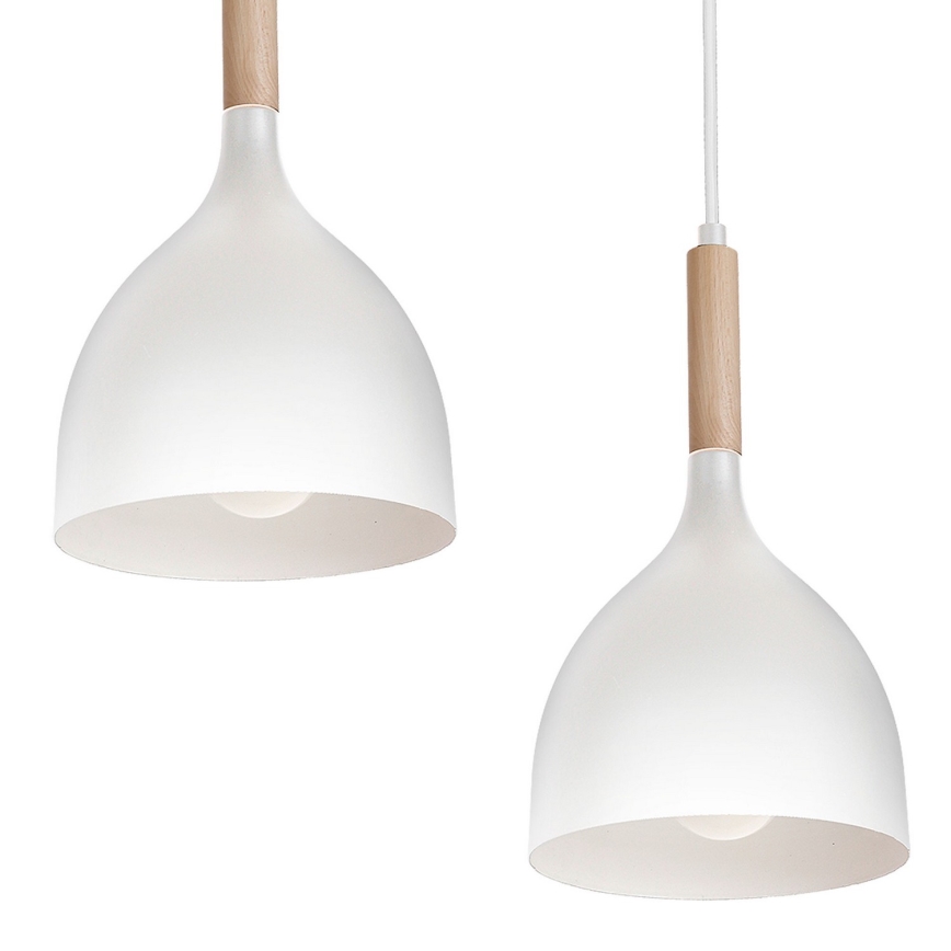 Luster na sajli NOAK 5xE27/15W/230V bela/bukva