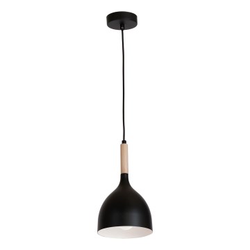 Luster na sajli NOAK WOOD 1xE27/15W/230V crno/bukva