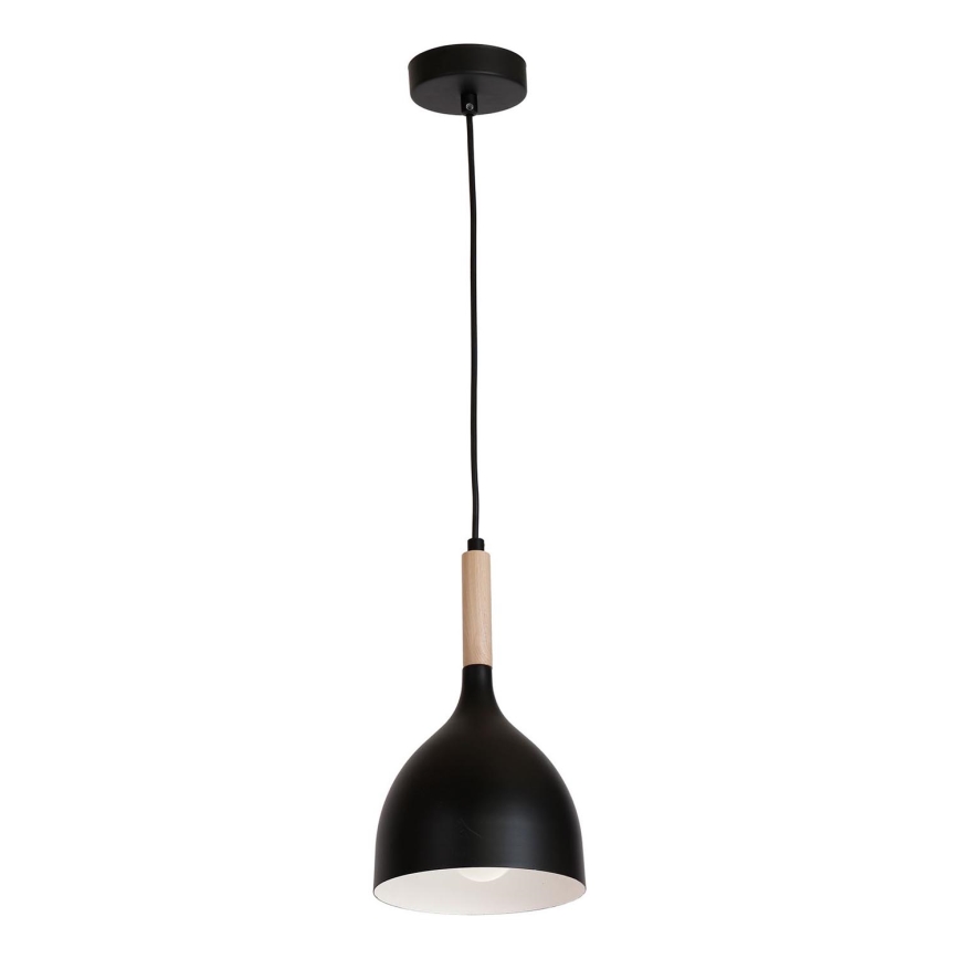 Luster na sajli NOAK WOOD 1xE27/15W/230V crno/bukva