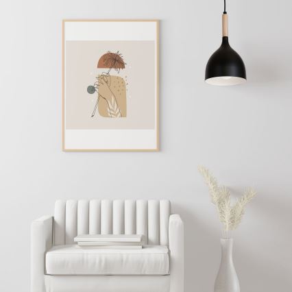 Luster na sajli NOAK WOOD 1xE27/15W/230V crno/bukva