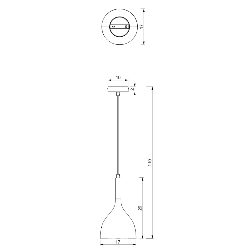Luster na sajli NOAK WOOD 1xE27/15W/230V crno/bukva