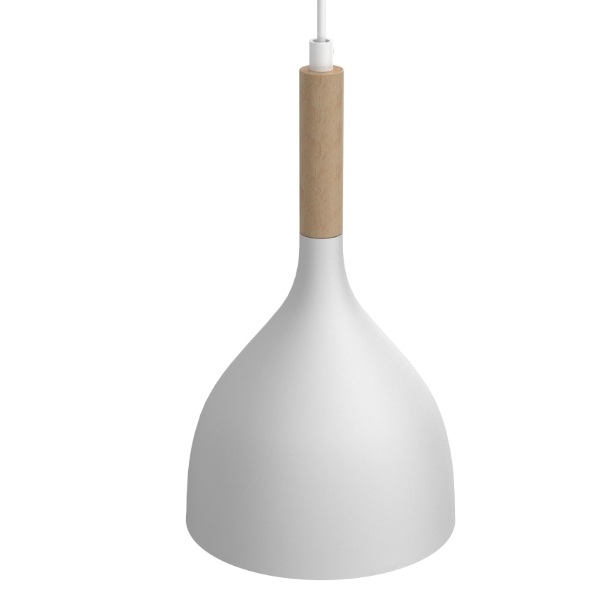 Luster na sajli NOAK WOOD 2xE27/15W/230V bela/bukva
