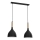 Luster na sajli NOAK WOOD 2xE27/15W/230V crno/bukva