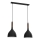 Luster na sajli NOAK WOOD 2xE27/15W/230V crno/bukva