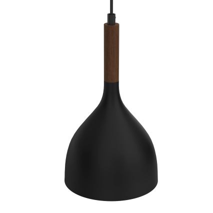 Luster na sajli NOAK WOOD 2xE27/15W/230V crno/bukva