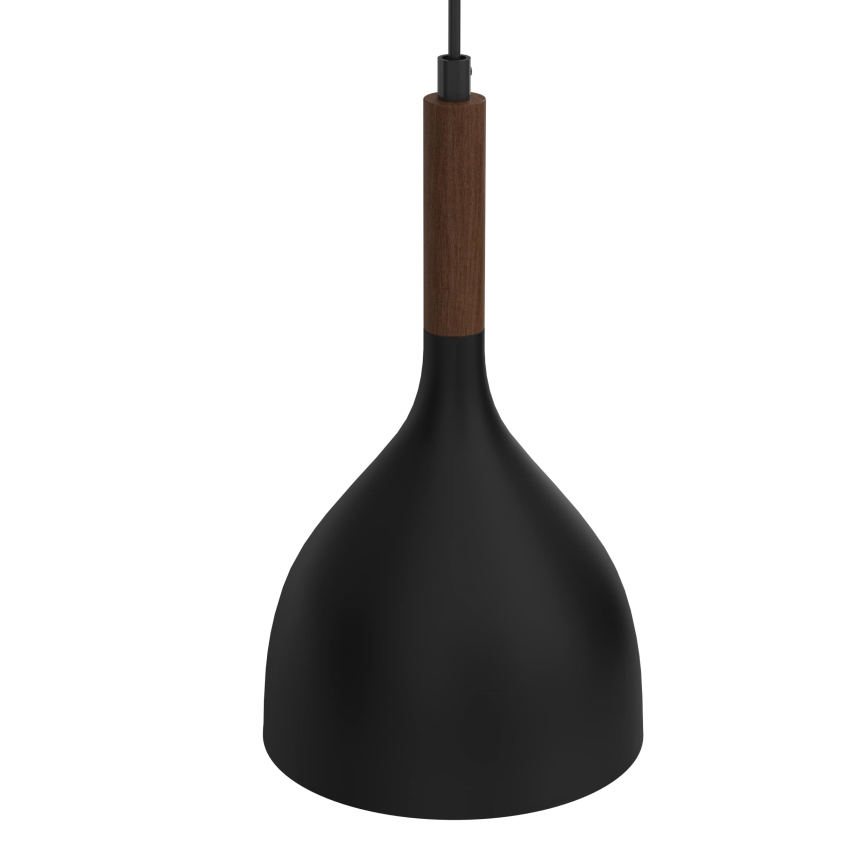 Luster na sajli NOAK WOOD 2xE27/15W/230V crno/bukva