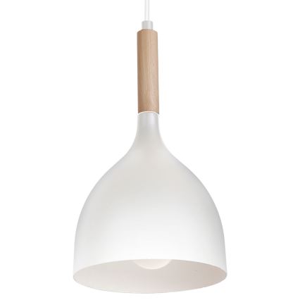 Luster na sajli NOAK WOOD 3xE27/15W/230V bela/bukva