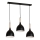 Luster na sajli NOAK WOOD 3xE27/15W/230V crno/bukva