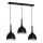 Luster na sajli NOAK WOOD 3xE27/15W/230V crno/bukva