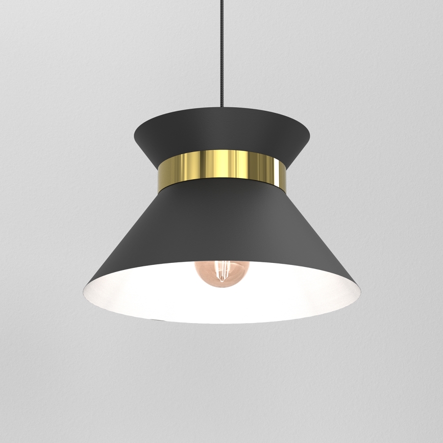 Luster na sajli NORGE 1xE27/15W/230V crno/zlatna