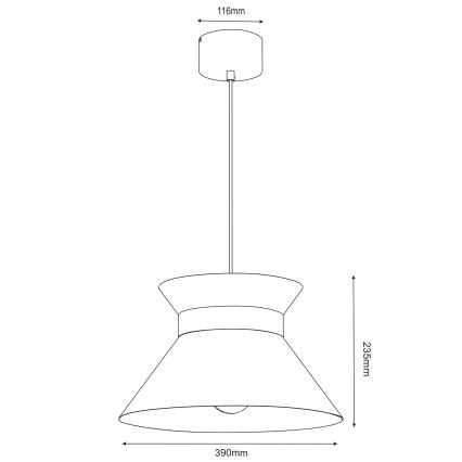 Luster na sajli NORGE 1xE27/15W/230V crno/zlatna