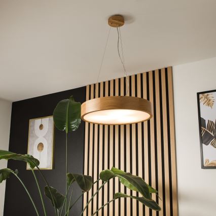 Luster na sajli OAK 3xE27/60W/230V hrast ø 47,5 cm