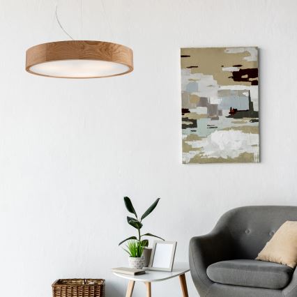 Luster na sajli OAK 3xE27/60W/230V hrast ø 47,5 cm