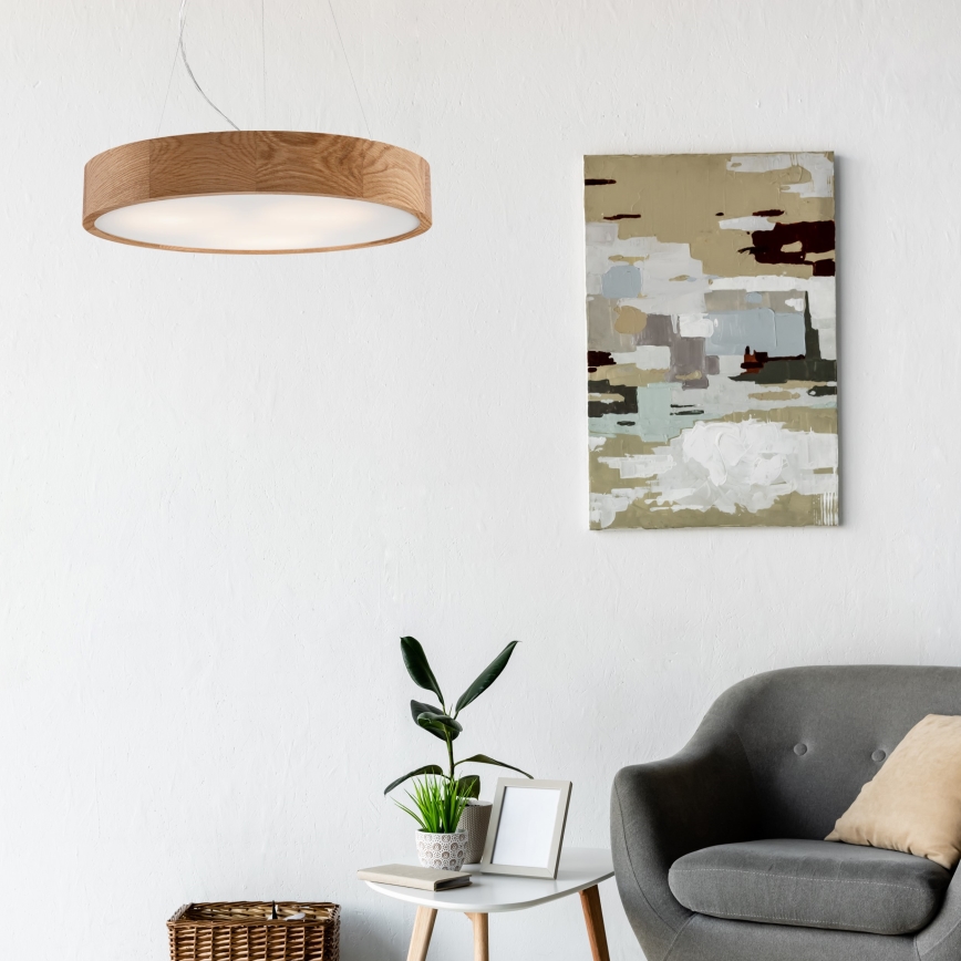 Luster na sajli OAK 3xE27/60W/230V hrast ø 47,5 cm