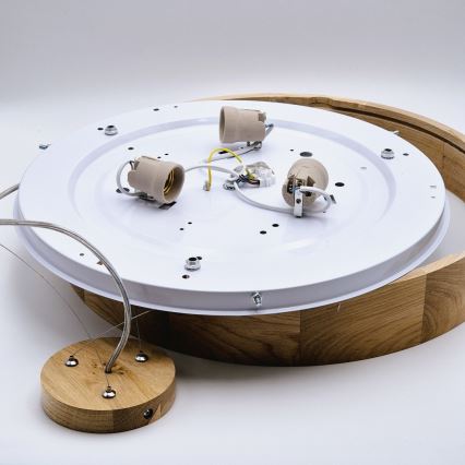 Luster na sajli OAK 3xE27/60W/230V hrast ø 47,5 cm
