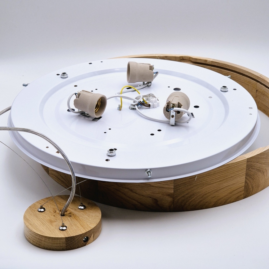 Luster na sajli OAK 3xE27/60W/230V hrast ø 47,5 cm