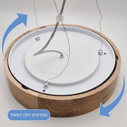 Luster na sajli OAK 3xE27/60W/230V hrast ø 47,5 cm