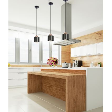 Luster na sajli OLENA 1xE27/60W/230V crno