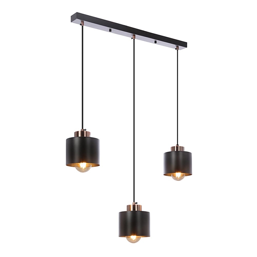 Luster na sajli OLENA 3xE27/60W/230V crno