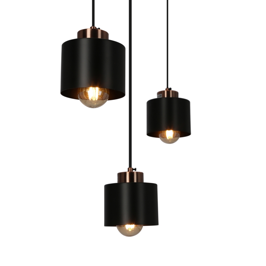Luster na sajli OLENA 3xE27/60W/230V crno