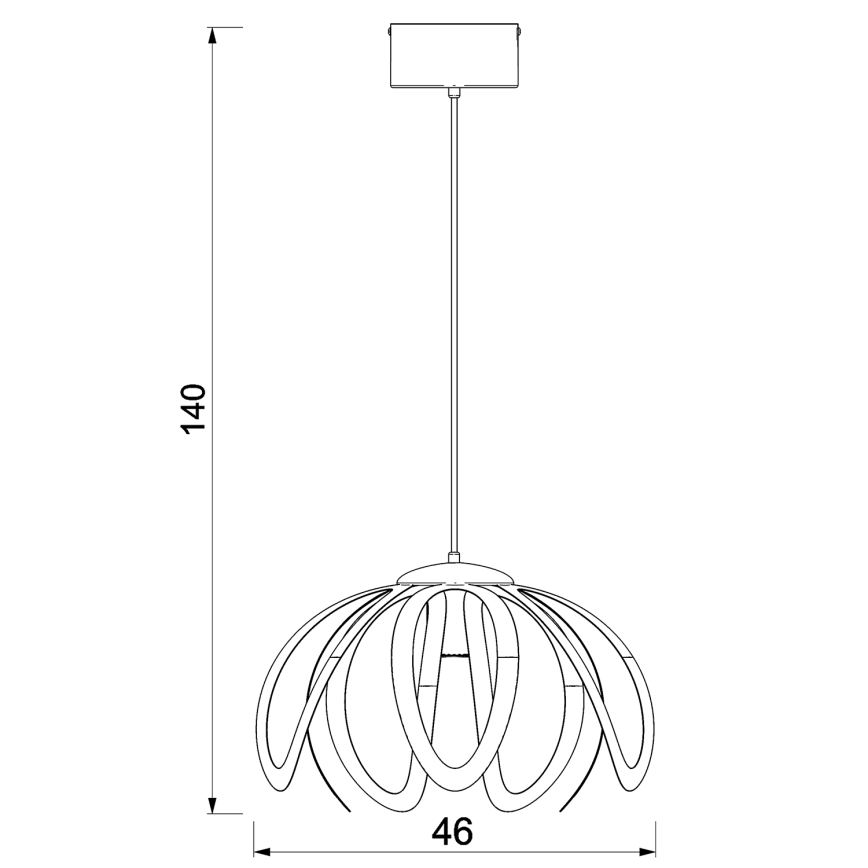Luster na sajli ORCHID 1xE27/60W/230V crno