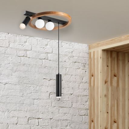 Luster na sajli OTIS 2xG9/5W/230V + 2xE27/15W/230V hrast