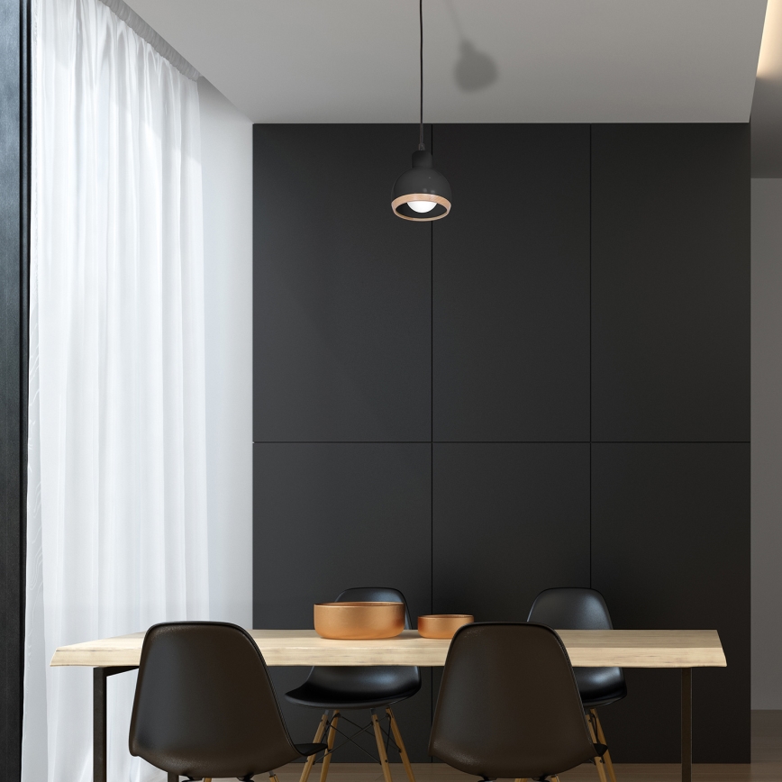 Luster na sajli OVAL 1xE27/60W/230V crno