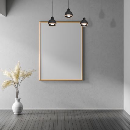 Luster na sajli OVAL 3xE27/60W/230V crno