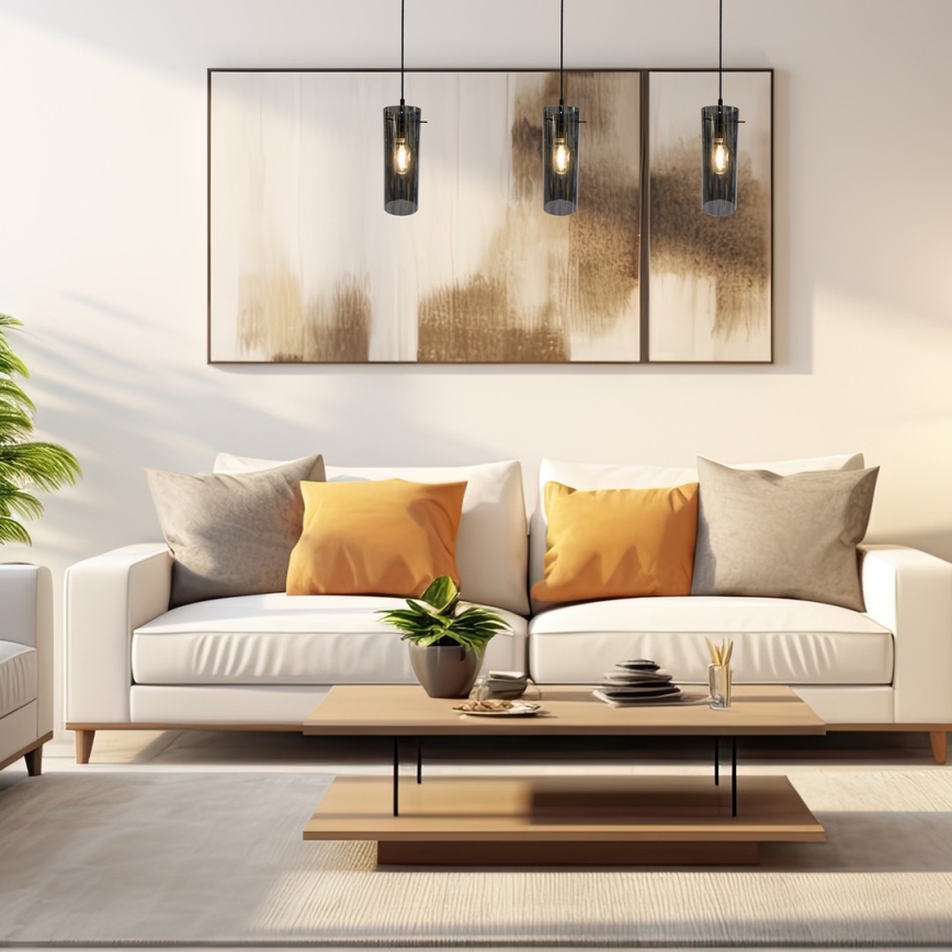 Luster na sajli PADOVA 3xE27/15W/230V crno