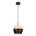 Luster na sajli PARIS 1xE27/60W/230V bela/crno/zlatna