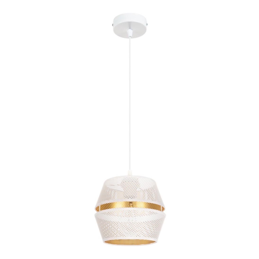 Luster na sajli PARIS 1xE27/60W/230V bela/zlatna