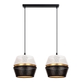 Luster na sajli PARIS 2xE27/60W/230V bela/crno/zlatna