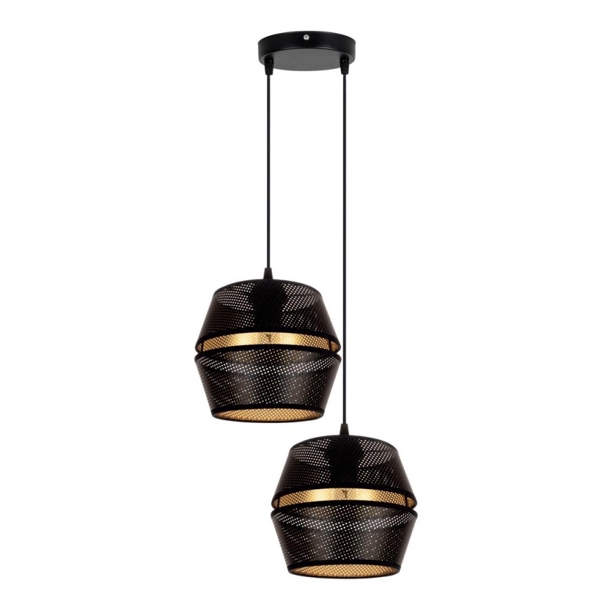 Luster na sajli PARIS 2xE27/60W/230V crno/zlatna