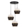 Luster na sajli PARIS 3xE27/60W/230V pr. 45 cm bela/crno/zlatna