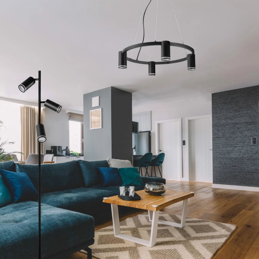 Luster na sajli PARIS 4xGU10/12W/230V crno