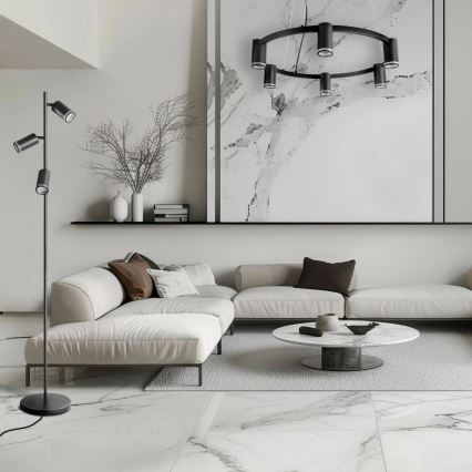 Luster na sajli PARIS 6xGU10/12W/230V crno