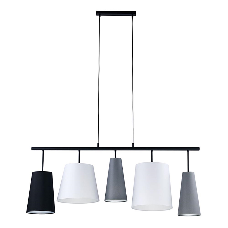 Luster na sajli PEDRO 5xE27/60W/230V sivo