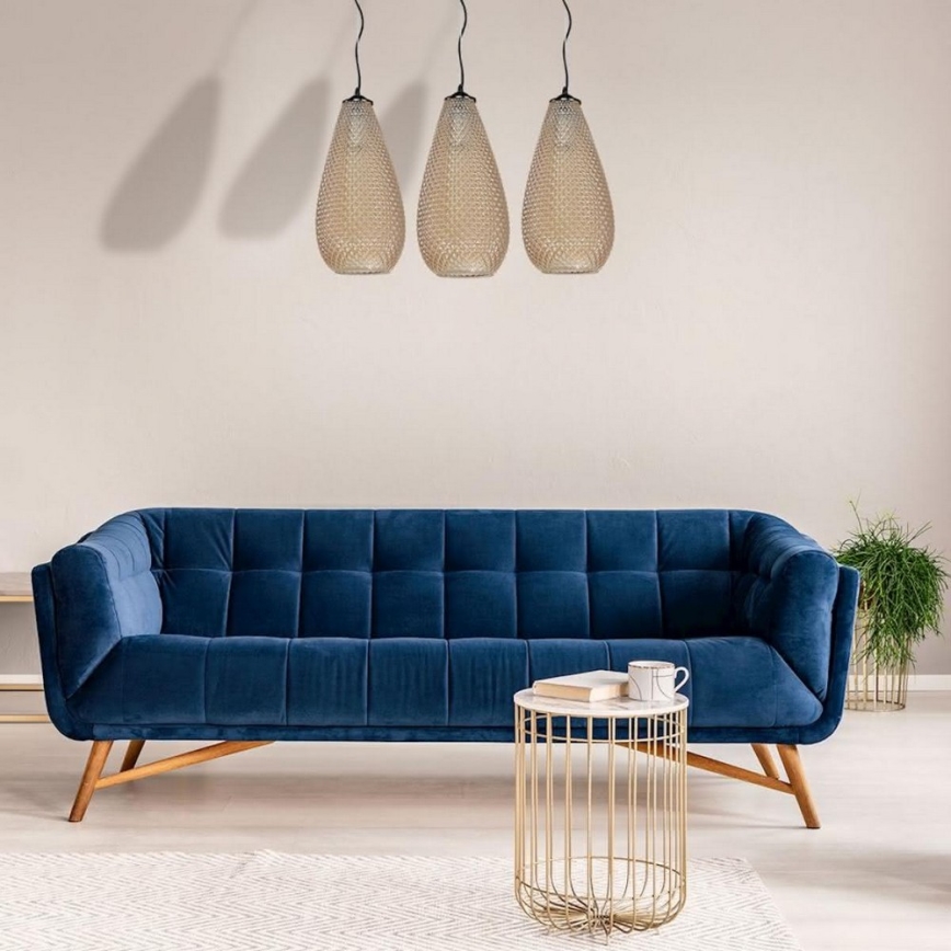 Luster na sajli PETRA 3xE27/60W/230V braon