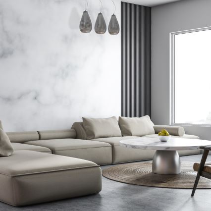 Luster na sajli PETRA 3xE27/60W/230V sivo