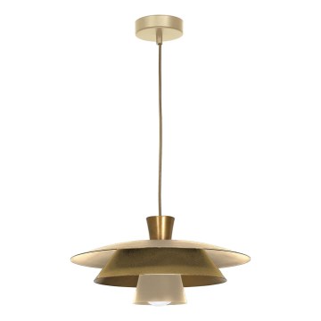 Luster na sajli PLATO 1xE27/15W/230V bež/zlatna