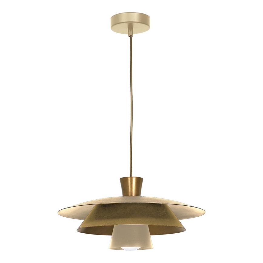 Luster na sajli PLATO 1xE27/15W/230V bež/zlatna