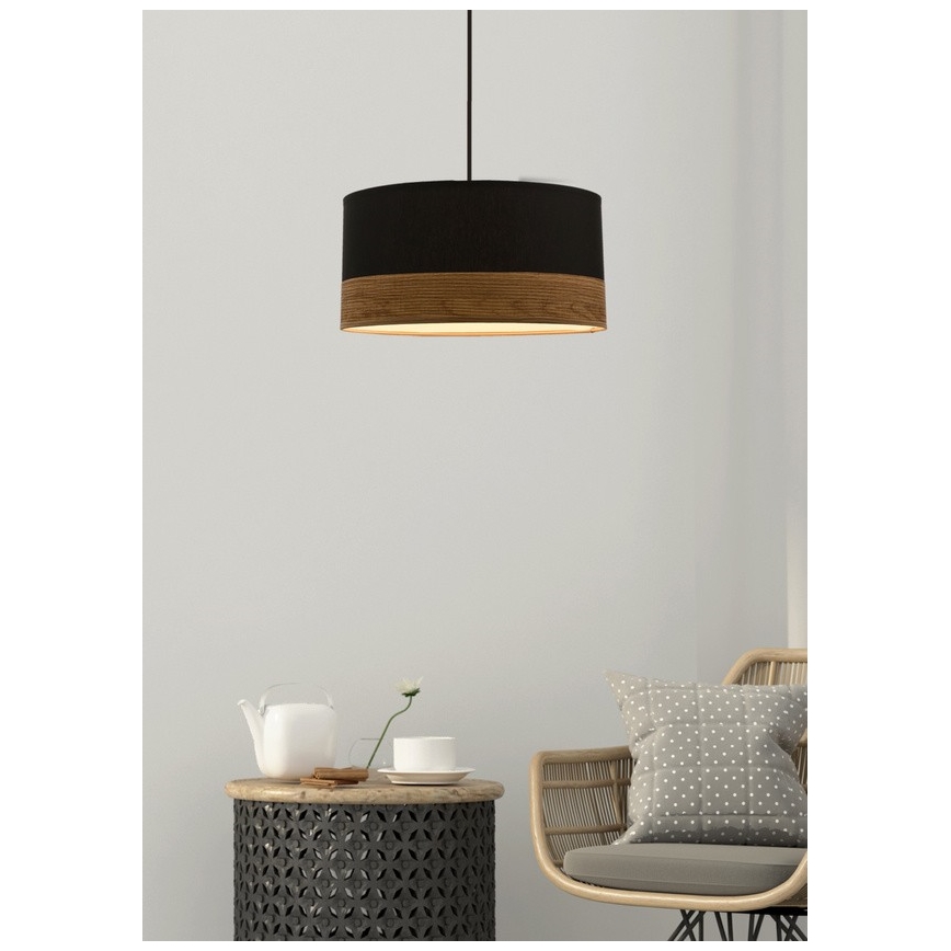 Luster na sajli PORTO 1xE27/60W/230V crno/braon