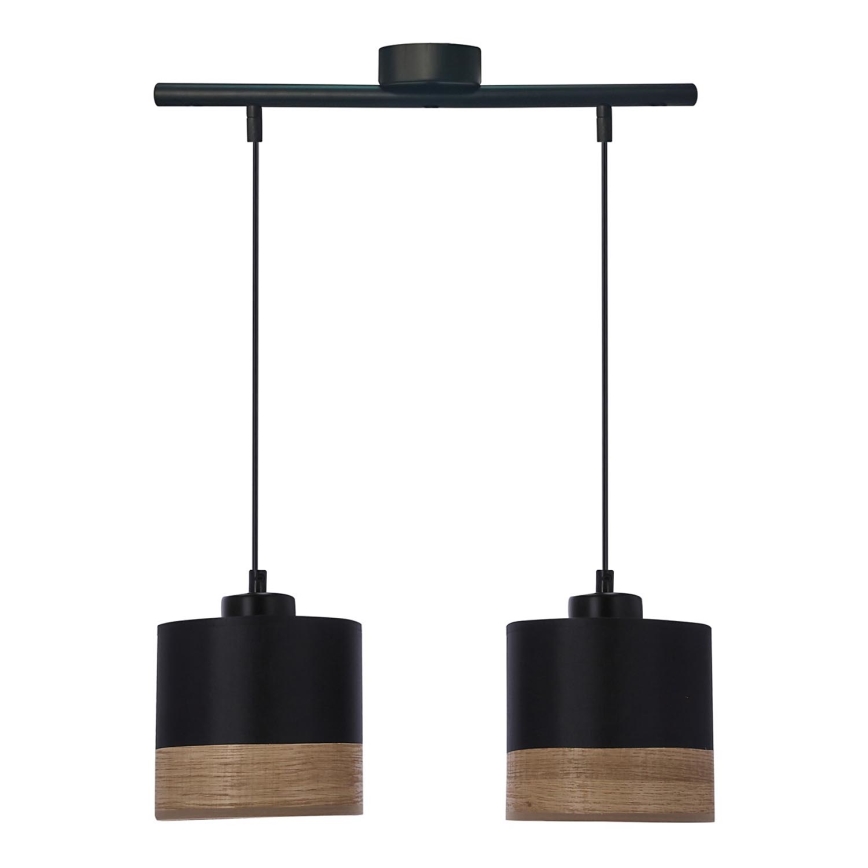 Luster na sajli PORTO 2xE27/60W/230V crno/braon