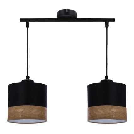 Luster na sajli PORTO 2xE27/60W/230V crno/braon