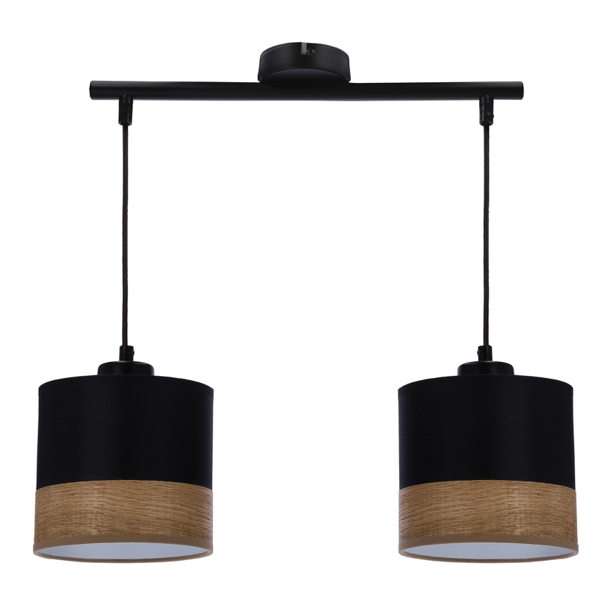 Luster na sajli PORTO 2xE27/60W/230V crno/braon