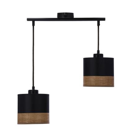 Luster na sajli PORTO 2xE27/60W/230V crno/braon