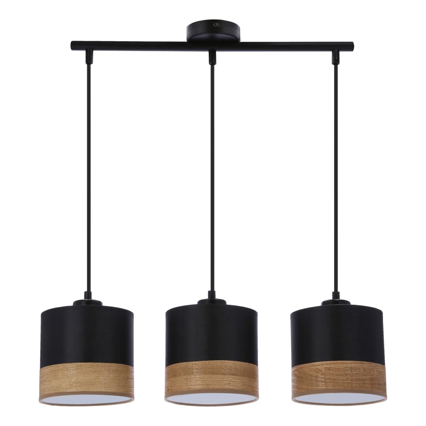 Luster na sajli PORTO 3xE27/60W/230V crno/braon