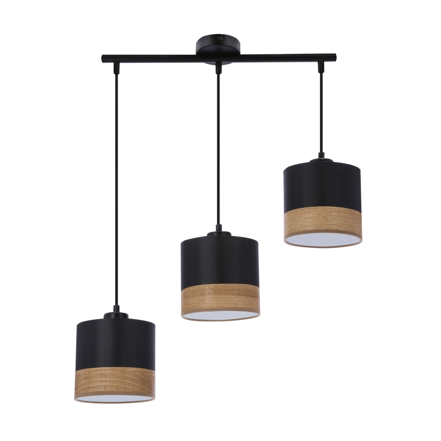Luster na sajli PORTO 3xE27/60W/230V crno/braon