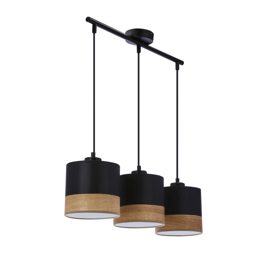 Luster na sajli PORTO 3xE27/60W/230V crno/braon