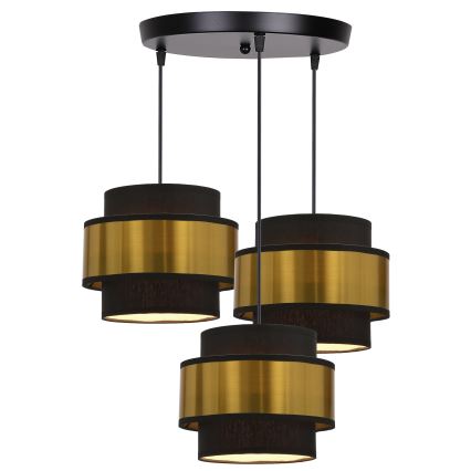 Luster na sajli PRESTIGE 3xE27/40W/230V zlatna/crno